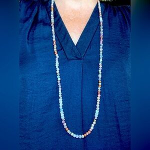 Multi Crystal Necklace 34”